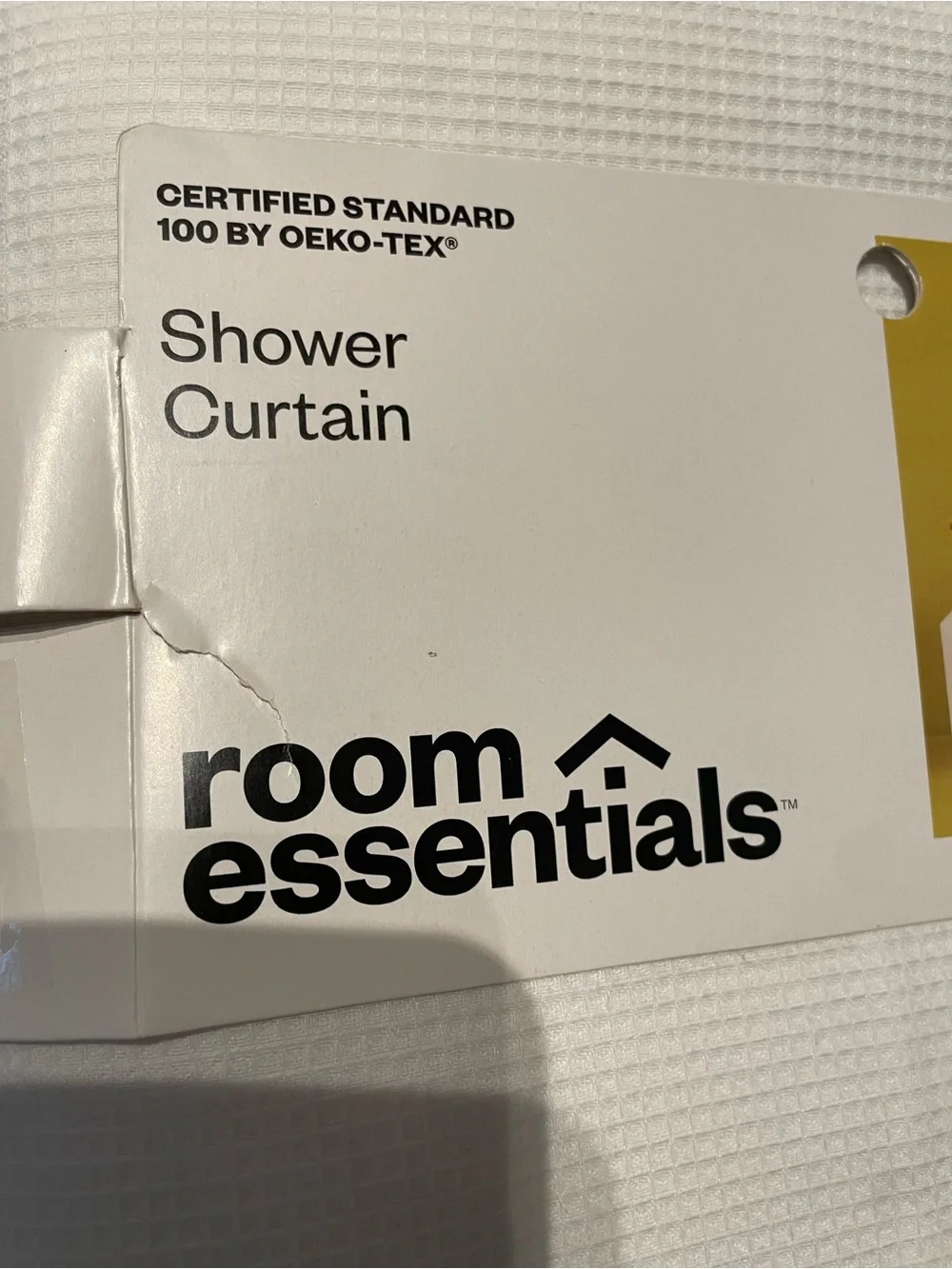 Room Essentials Waffle Weave Shower Curtain White New Opened